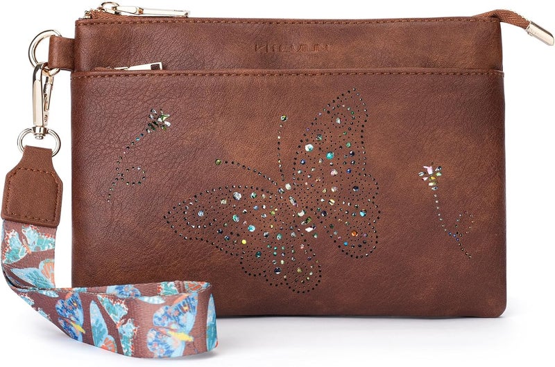 KITEVIUN Wristlet Wallets Clutch Purses for Women, Slim RFID Blocking Cell Phone Wallet Purse with Credit Card Holder - Image 1